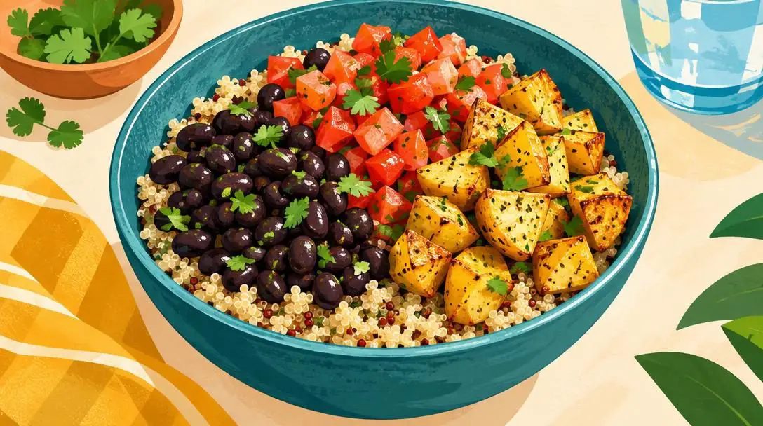 High-Fiber Quinoa and Black Bean Power Bowl