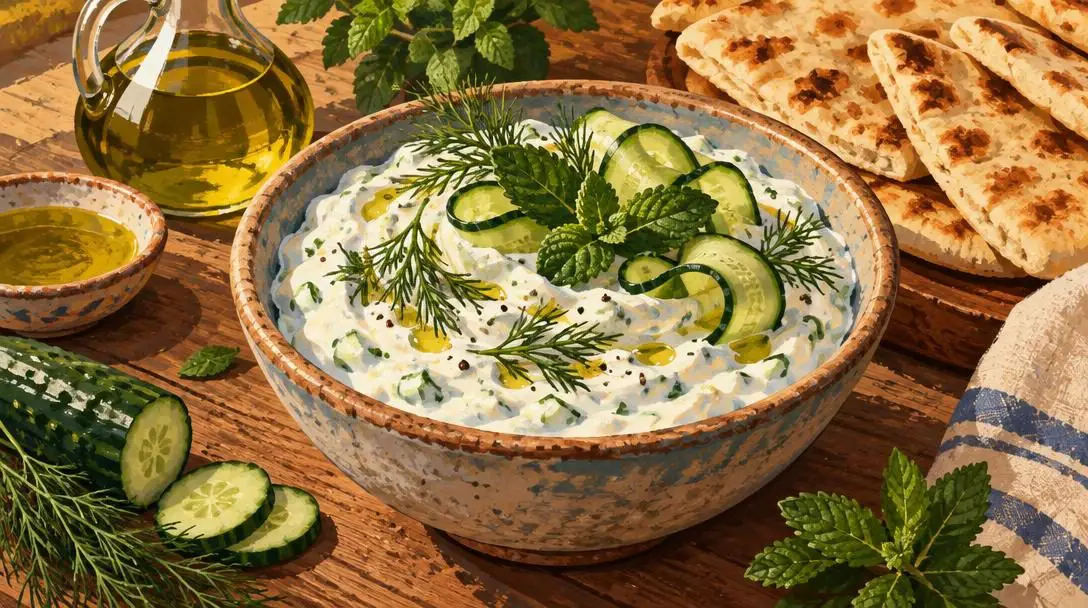 Refreshing Greek Yogurt Tzatziki Plate
