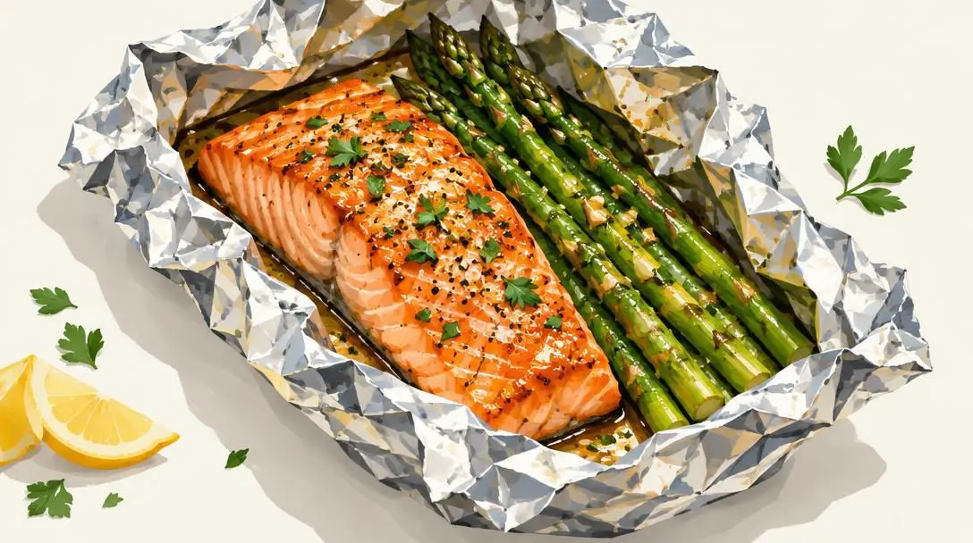 Baked Salmon and Asparagus in Foil