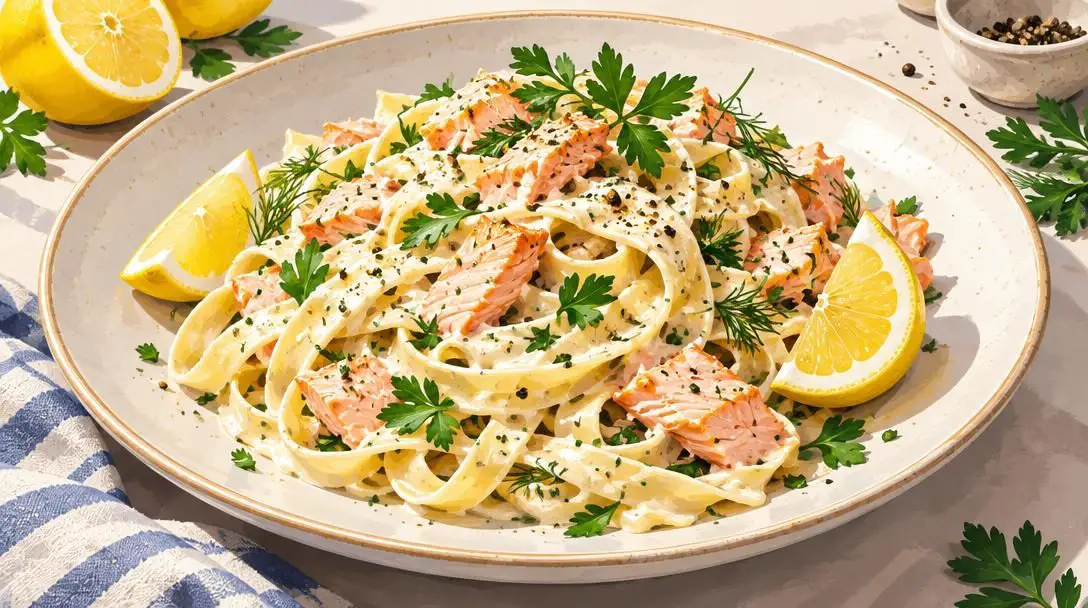 Salmon Fettuccine
