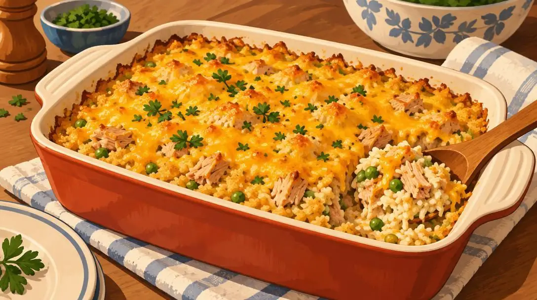 Tuna, Vegetable, and Rice Mini Casserole for Two
