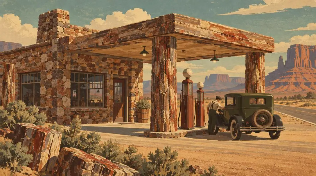 Texas Tourist Camp and Petrified Wood Gas Station