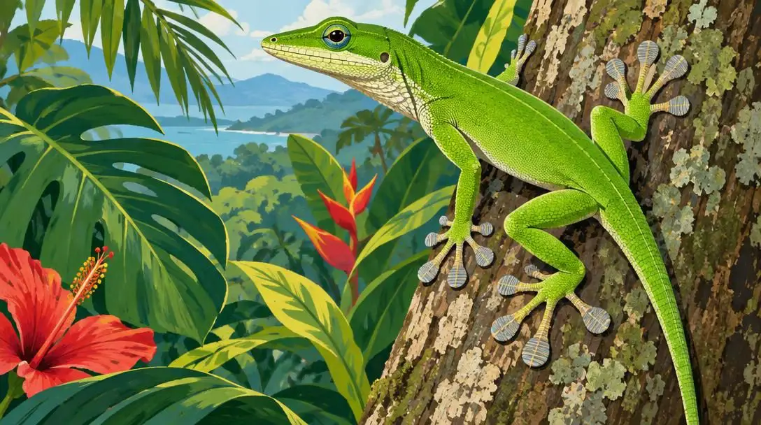 The green anole lizard