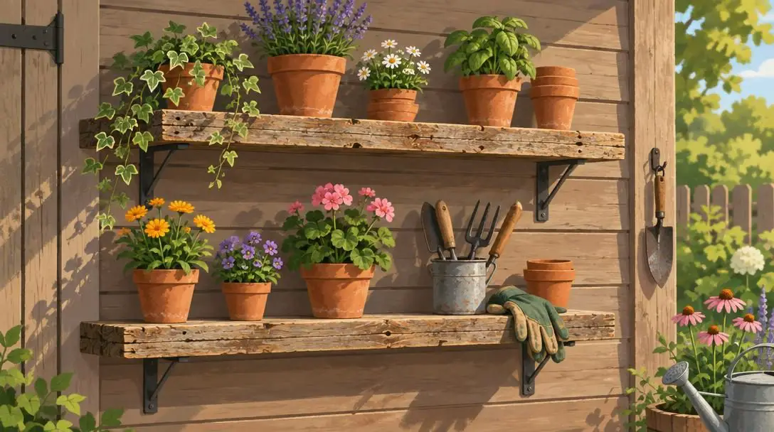 Upcycled Wooden Plank Shelves