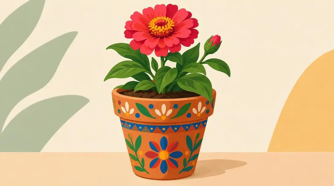 Decorated Terra Cotta Pot