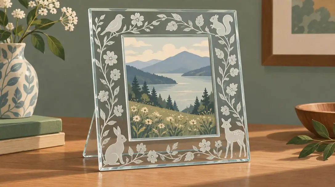 Floral and animal glass photo frames