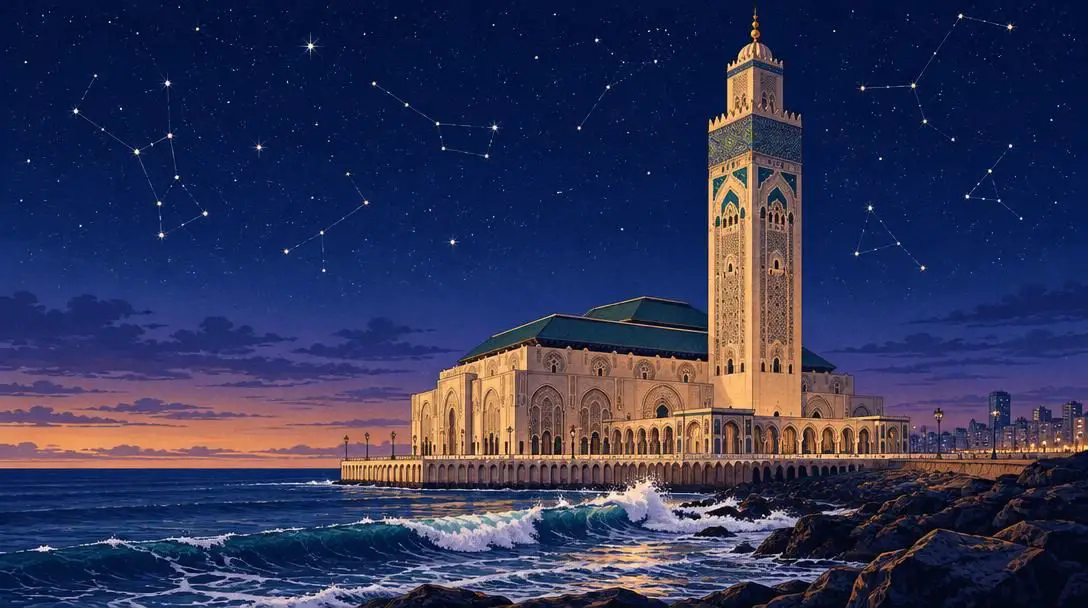 Sacred Architecture and Night Skies: Hassan II Mosque