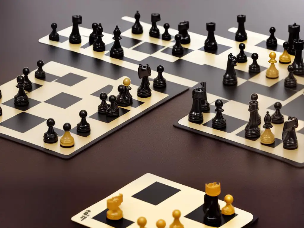 A chess board with pieces in a tactical position to demonstrate the importance of tactics in the game of chess.