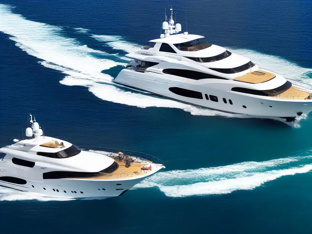 A car, helicopter, and yacht cruising through blue skies and ocean waves, representing luxury transportation for the rich and famous.