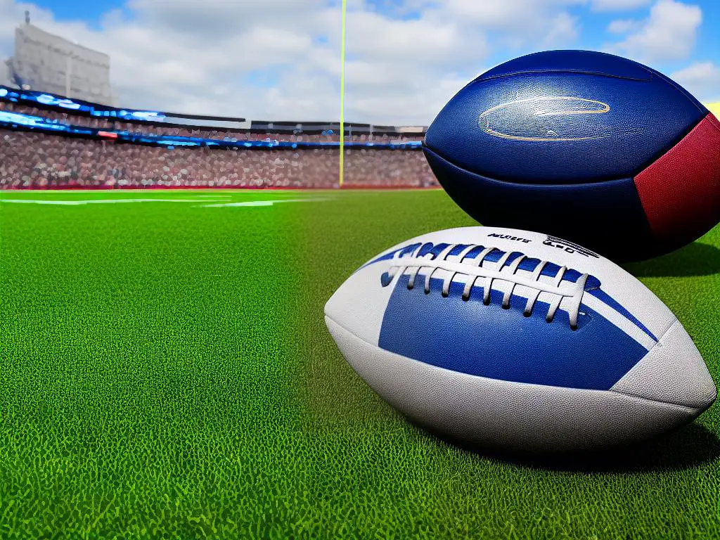 A football with the words Super Bowl on it